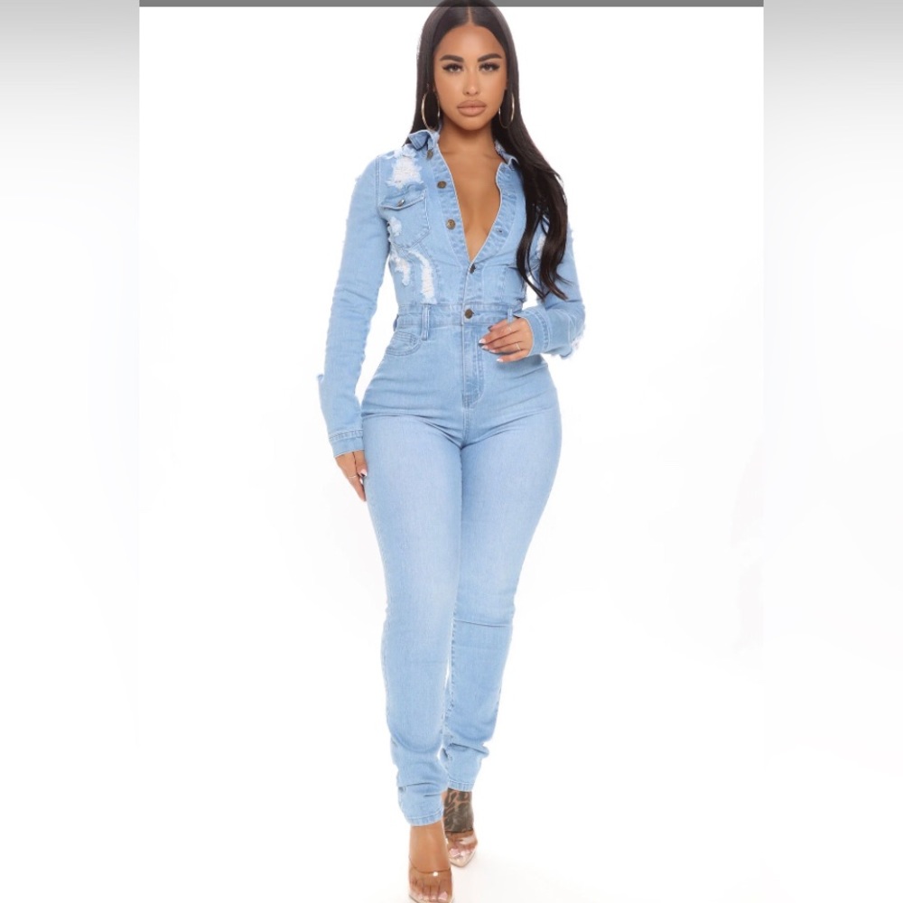 Dana Distressed denim jumpsuit make sure you read